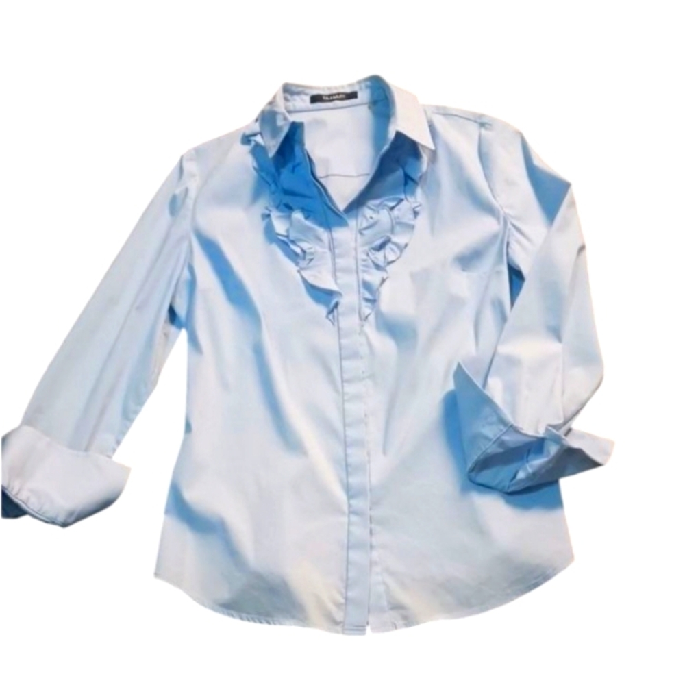 Tahari Sky Blue Collared Shirt